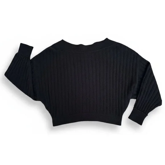 Free People Black Off-the-Shoulder Knit Sweater - Picture 8 of 11